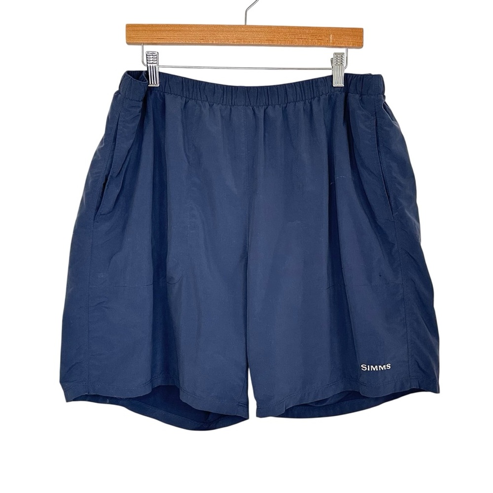 Simms Mens Active Pull On shorts Size XXL Blue Lined Outdoors Fishing